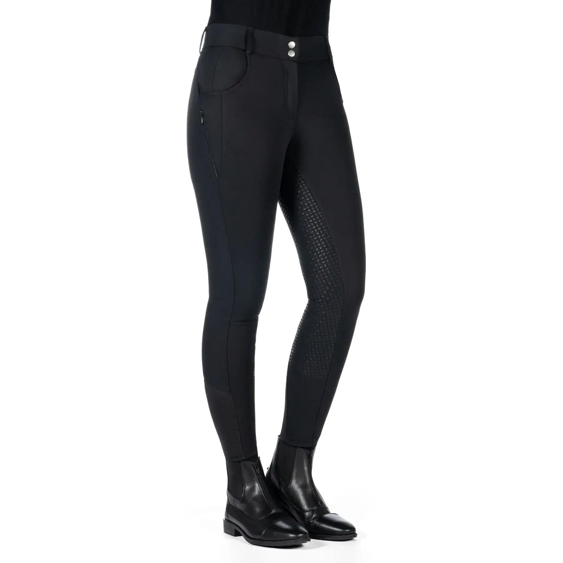 Calças de Equitação em Silicone Mid Grip Senhora HKM Ari 2/5