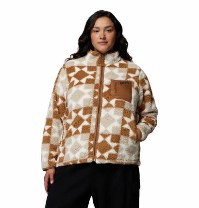 Veste Polaire Randonnée Femme Columbia "WEST BEND PRINT FULL ZIP II" XS Camel