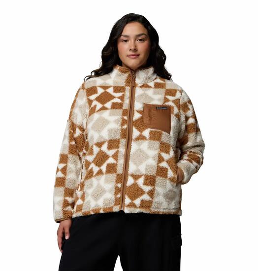 Veste Polaire Randonnée Femme Columbia "WEST BEND PRINT FULL ZIP II" XS Camel