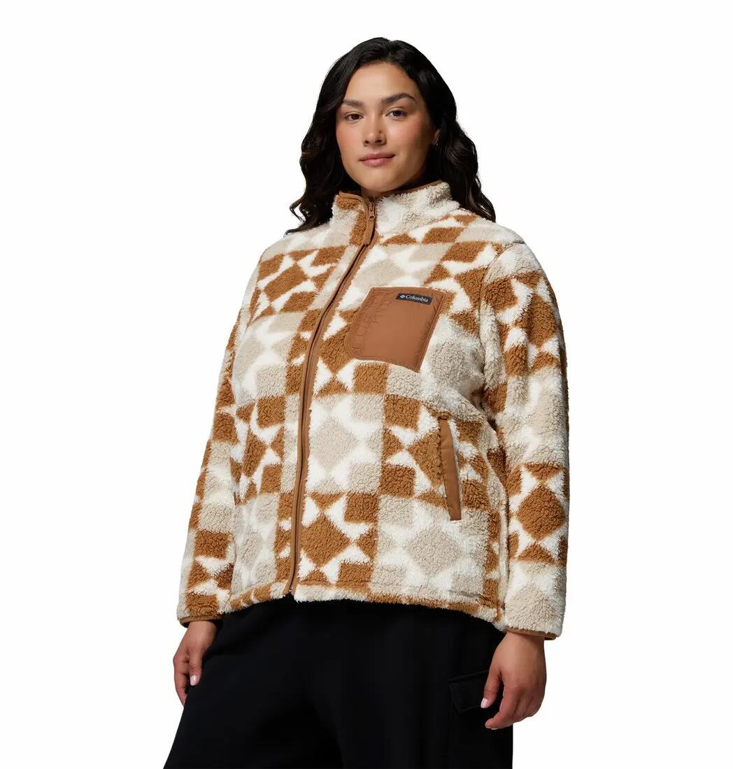 Veste Polaire Randonnée Femme Columbia "WEST BEND PRINT FULL ZIP II" XL Camel 6/7