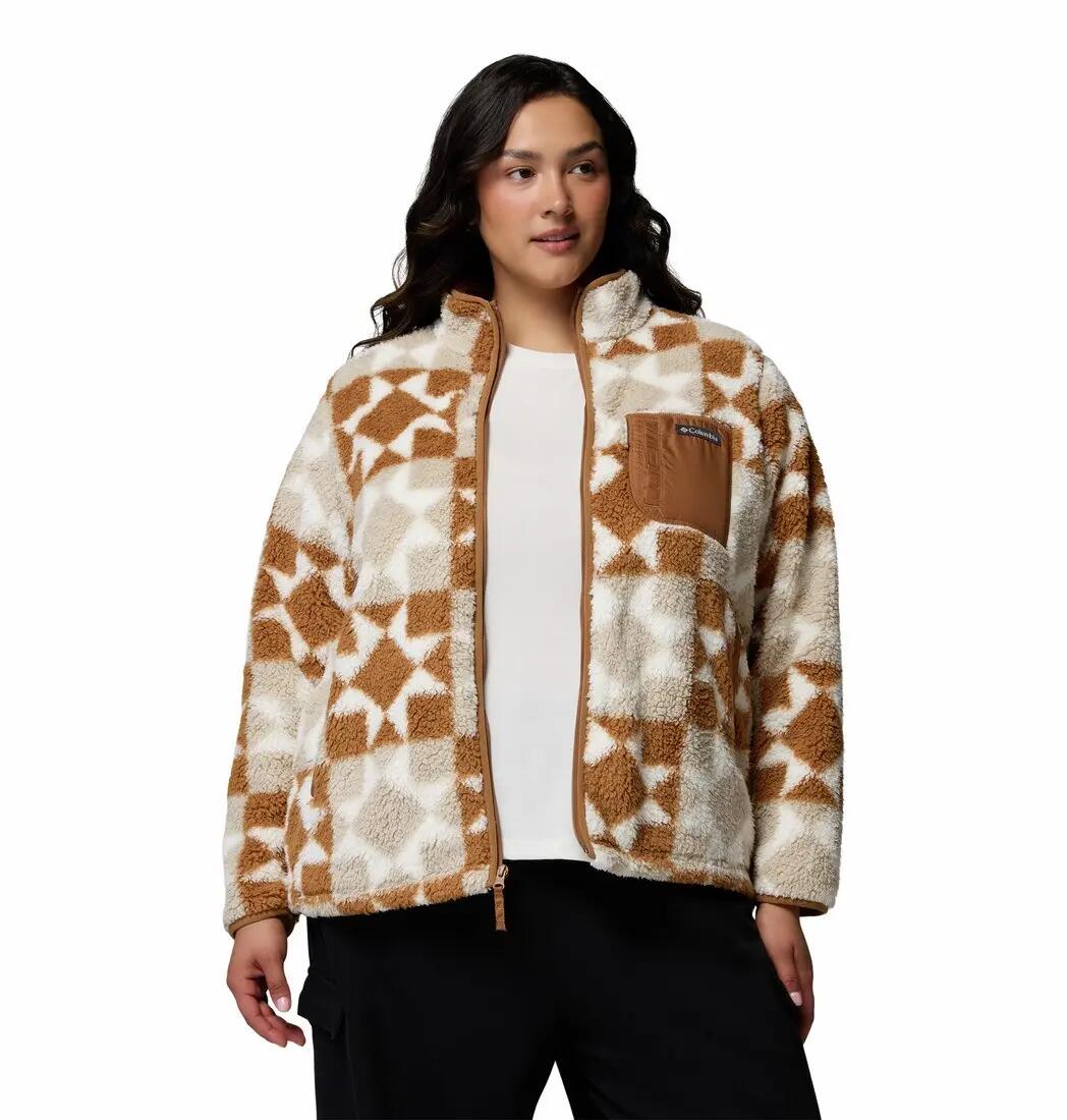 Veste Polaire Randonnée Femme Columbia "WEST BEND PRINT FULL ZIP II" XL Camel 4/7