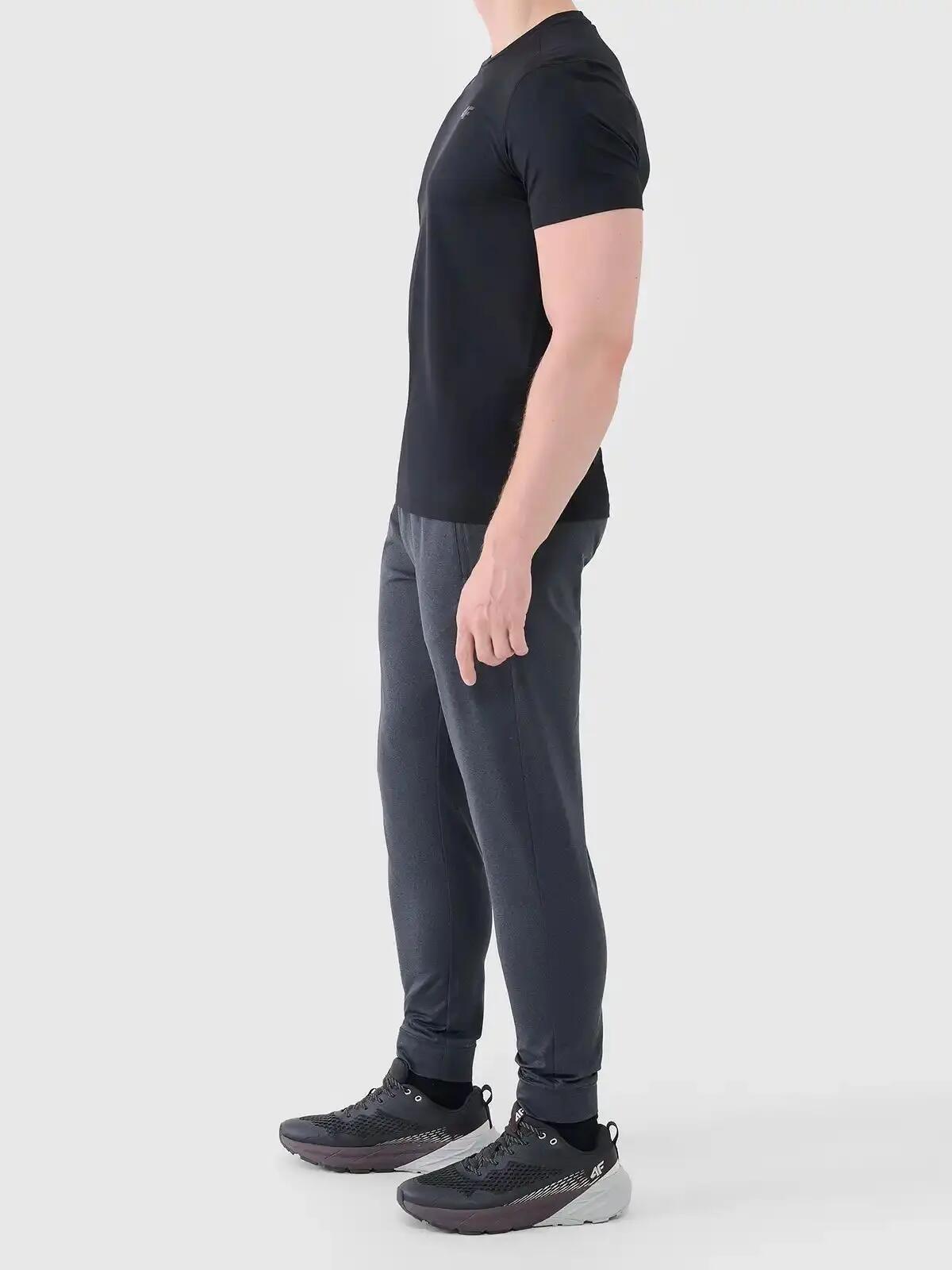Spodnie treningowe z jednostronnie drapanej dzianiny męskie szare 4F Szary 3XL 2/6