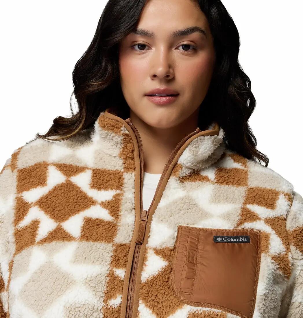 Veste Polaire Randonnée Femme Columbia "WEST BEND PRINT FULL ZIP II" XL Camel 3/7