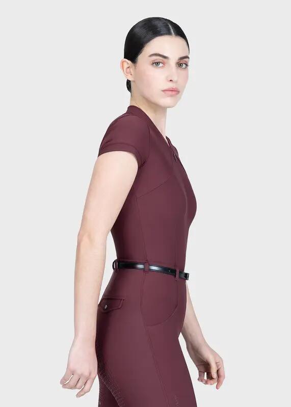 Camiseta Base Manga Corta Mujer Equitación Maximilian Velya Granate 4/7
