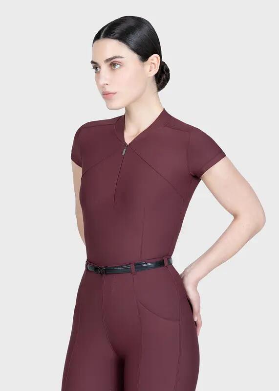 Camiseta Base Manga Corta Mujer Equitación Maximilian Velya Granate 2/7