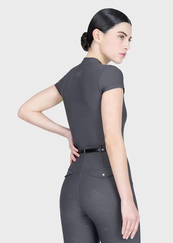 Camiseta Base Manga Corta Mujer Equitación Maximilian Velya Grafito 4/7