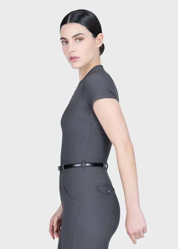 Camiseta Base Manga Corta Mujer Equitación Maximilian Velya Grafito 2/7