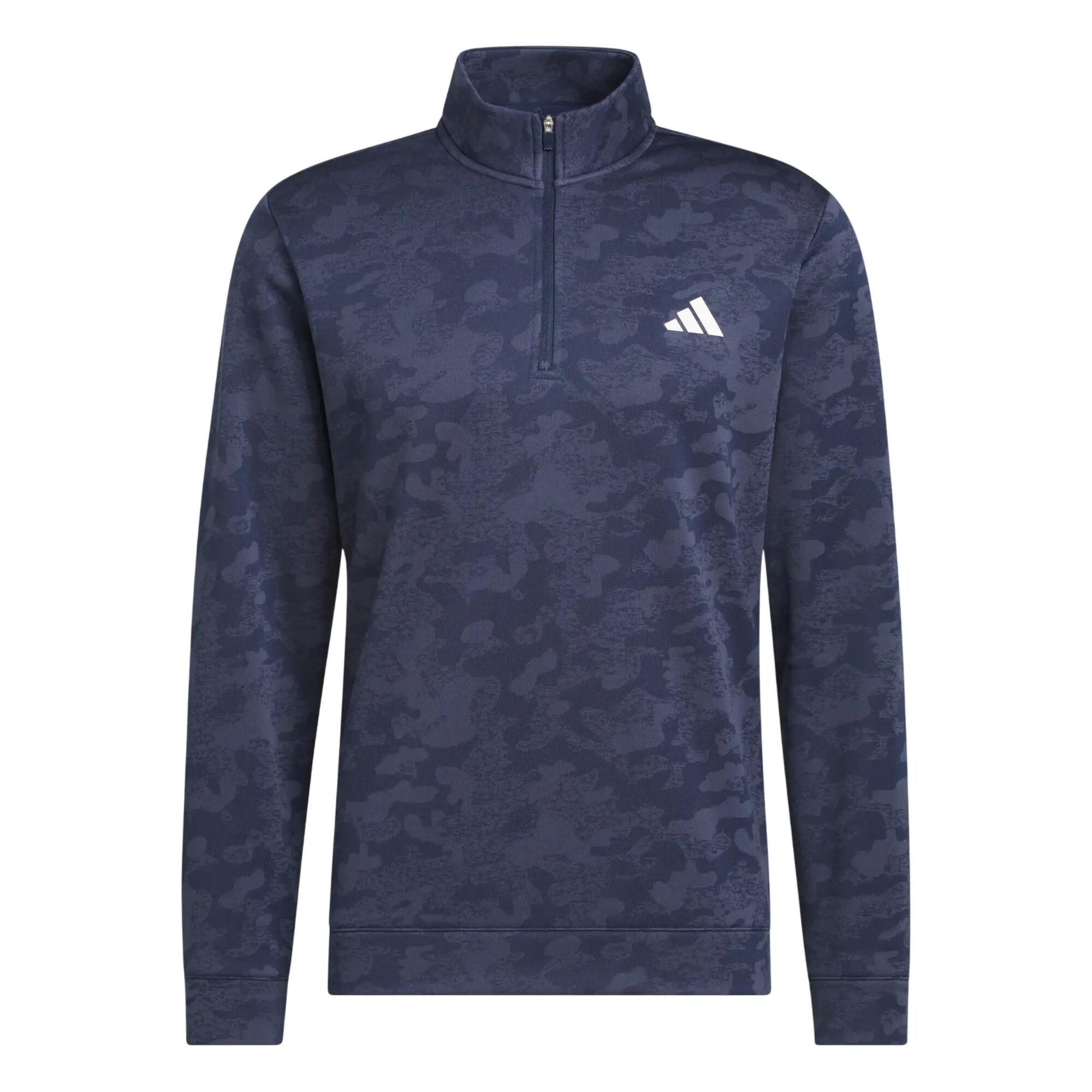 Adidas Ult Durable Water Repelent Quarter-Zip, felpa da uomo, mimetico blu 1/4