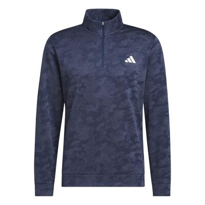 Adidas Ult Durable Water Repelent Quarter-Zip felpa da uomo mimetico blu