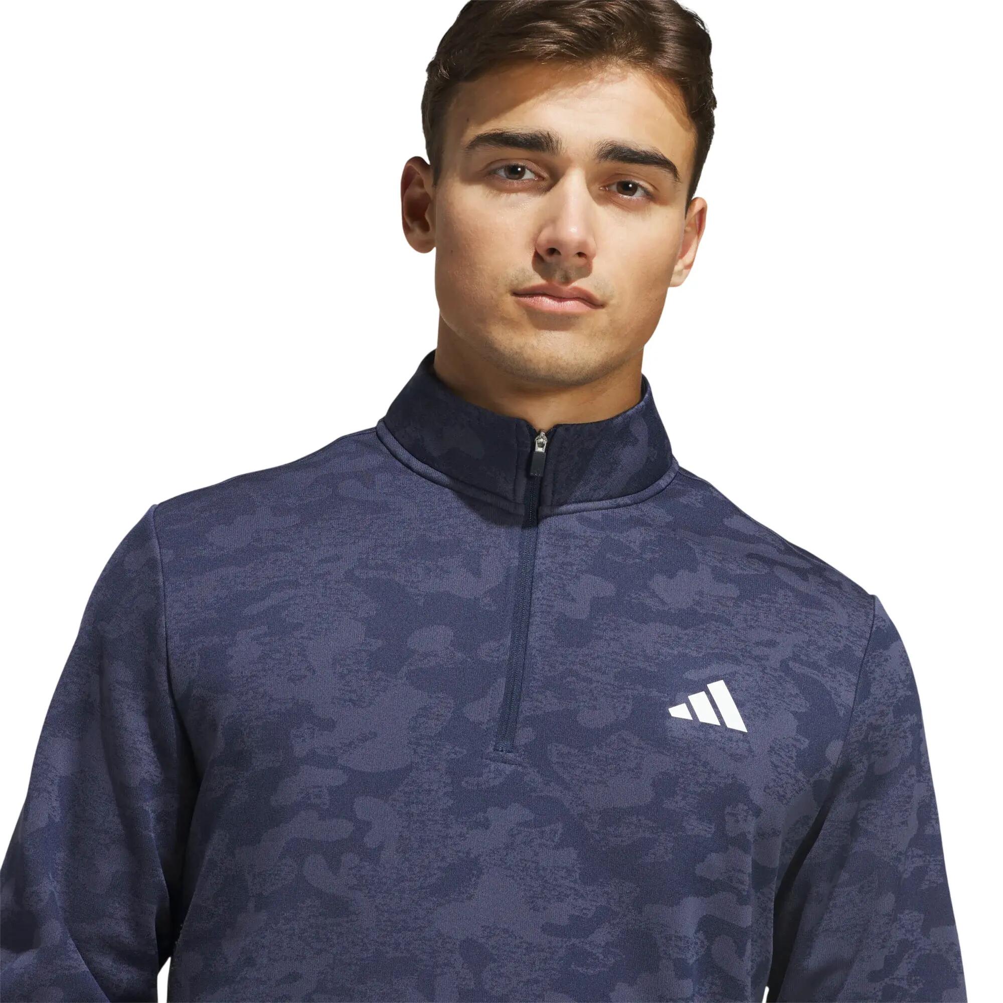 Adidas Ult Durable Water Repelent Quarter-Zip, felpa da uomo, mimetico blu 3/4