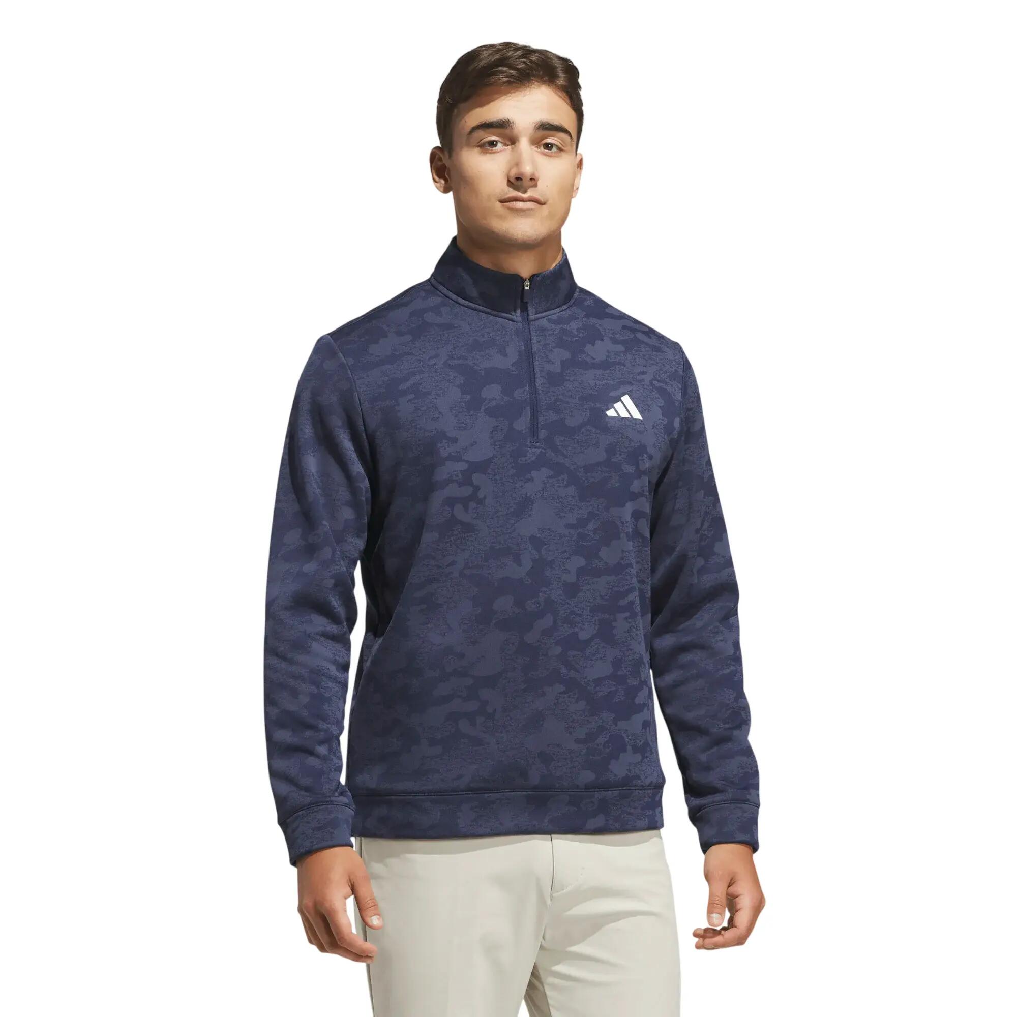 Adidas Ult Durable Water Repelent Quarter-Zip, felpa da uomo, mimetico blu 2/4