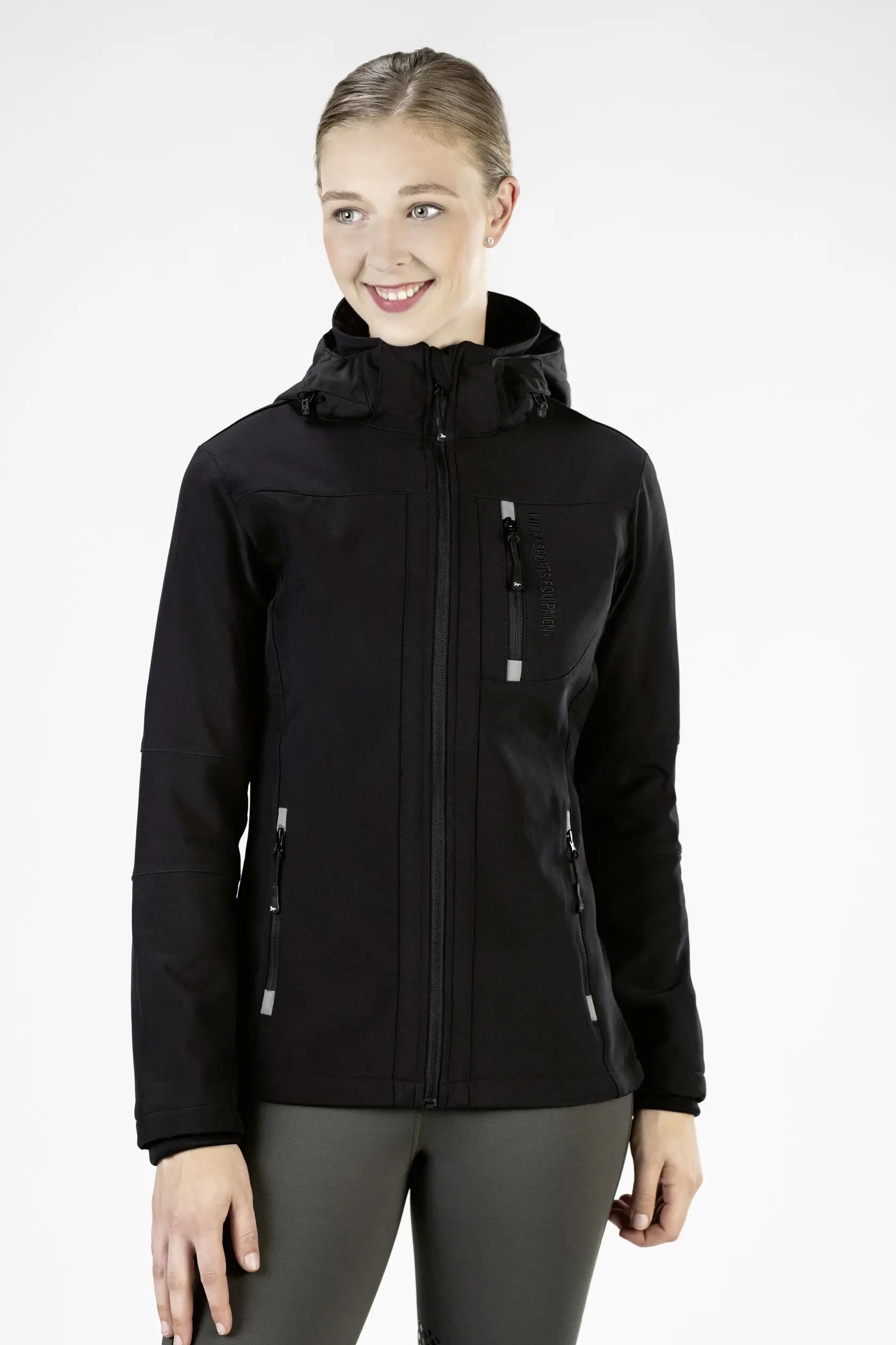 Giacca da equitazione con cappuccio staccabile ragazza HKM Softshell 2/7