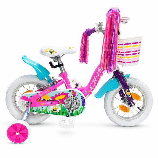 Bicicleta Copii DHS Summer - 12 Inch, Roz/Albastru
