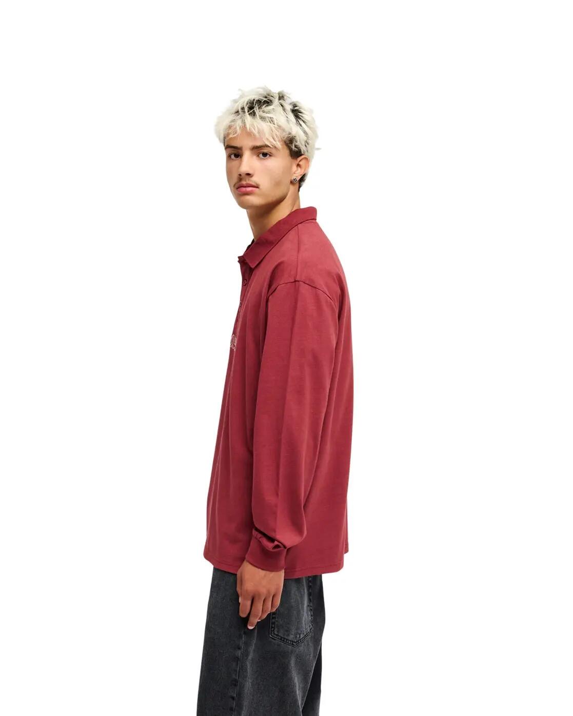 Polo de manga larga BELEM HEAVY Rojo Hombre 3/4