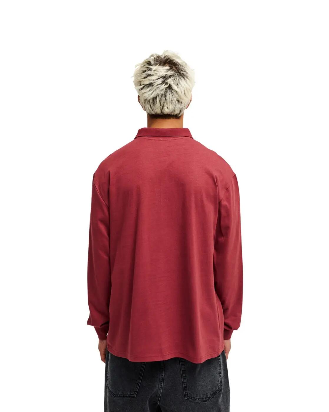Polo de manga larga BELEM HEAVY Rojo Hombre 2/4