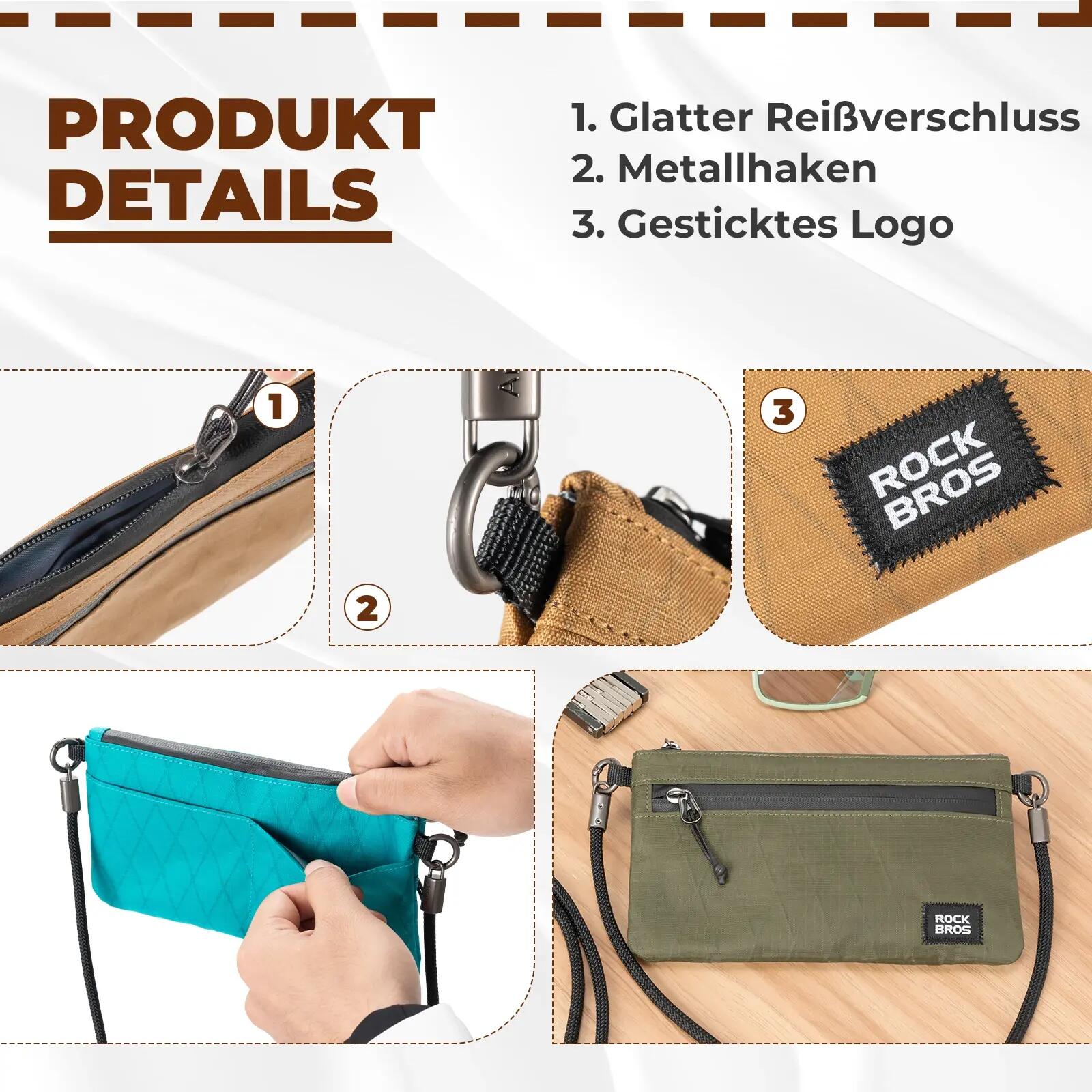 ROCKBROS Kleine Umhängetasche Handytasche 4/7