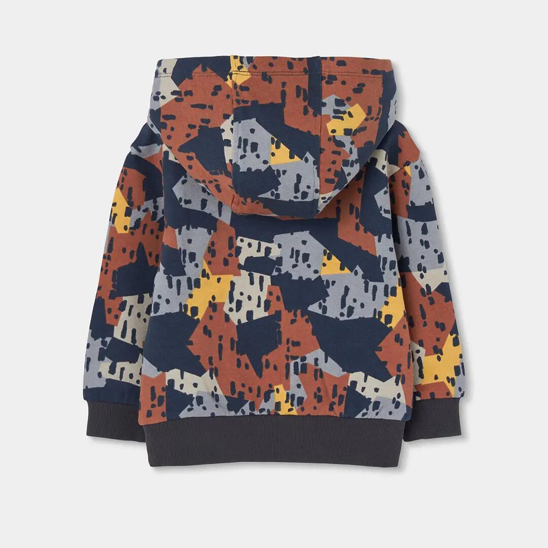 Sudadera felpa niño estampada con osito azul marino 2/4
