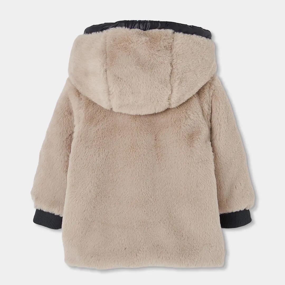 Parka tejido técnico niña azul marino estampado flores 6/7