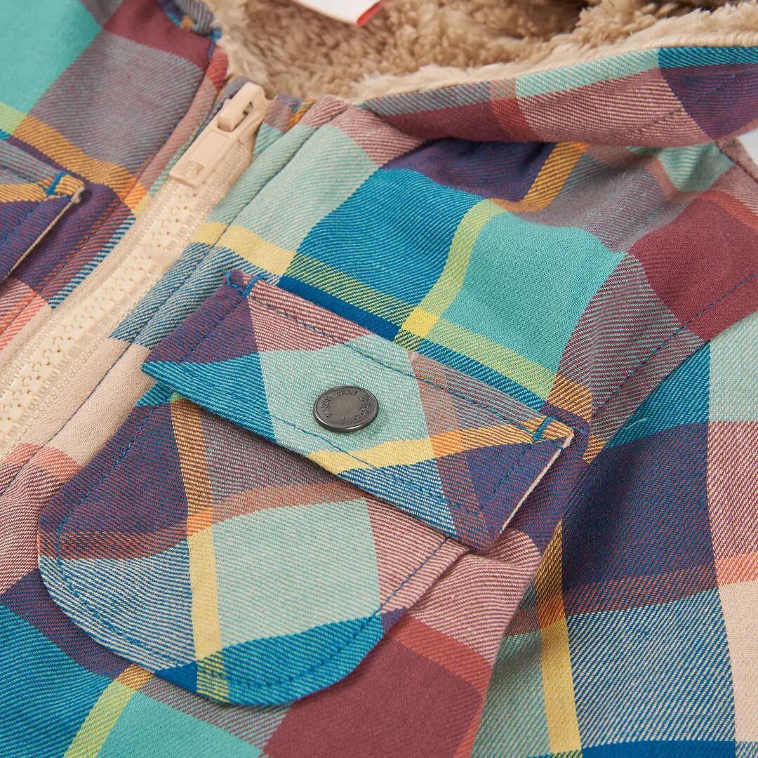 Sobrecamisa cuadros niño multicolor con capucha 3/4
