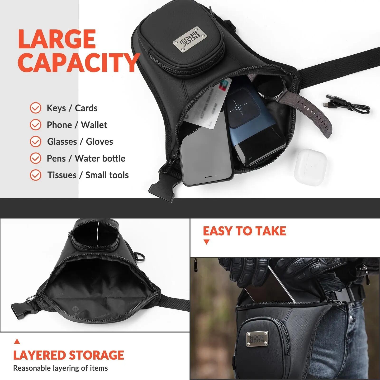 ROCKBROS Motorradtasche Beintasche Beinbeutel 4/6