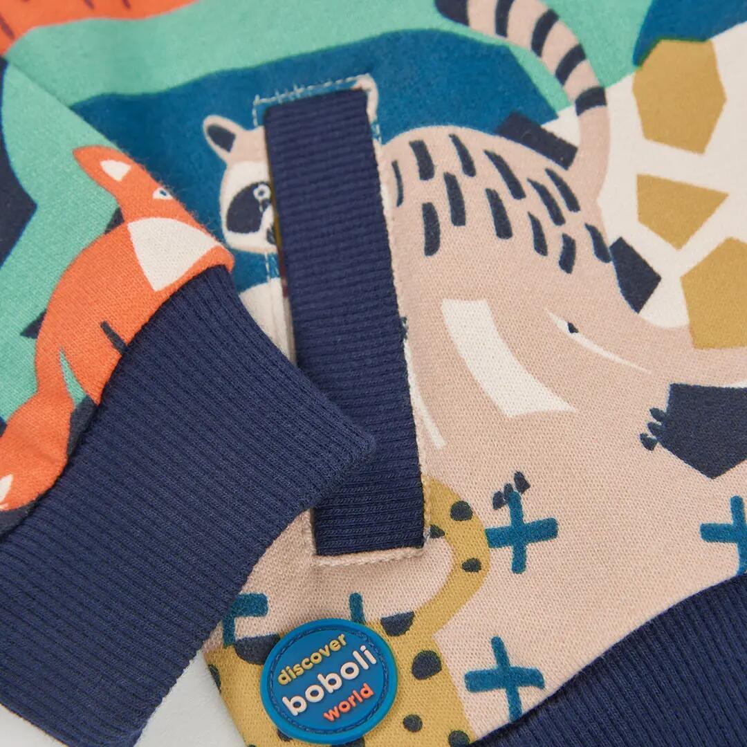Chaqueta felpa niño estampado animales 4/4