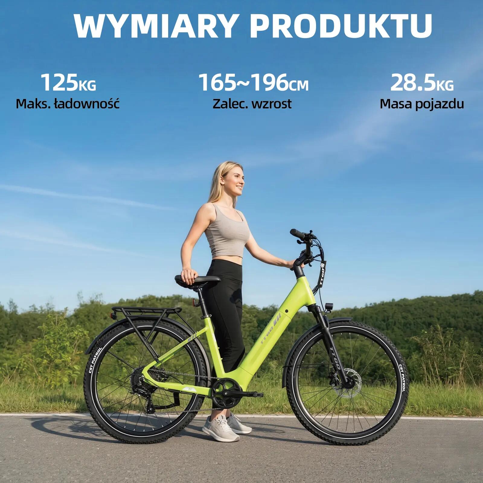 Elektryczny rower dla dorosłych TTGO Z3 48V 15Ah bateria 13/15