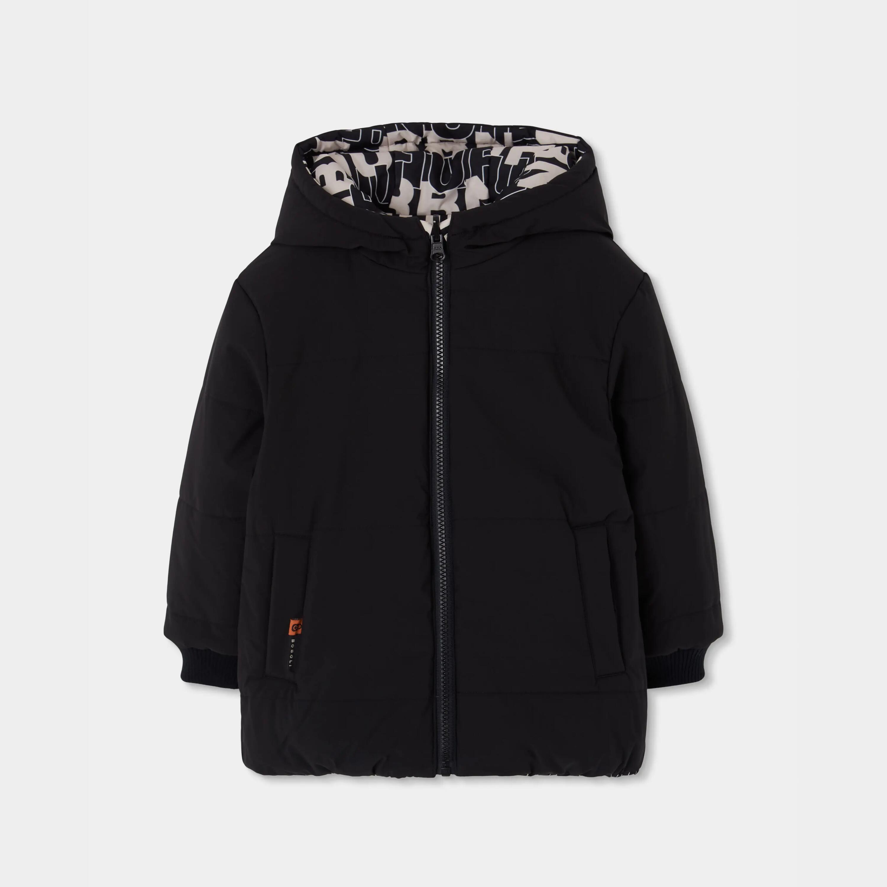 Parka tejido técnico reversible niño estampado letras negro 4/7