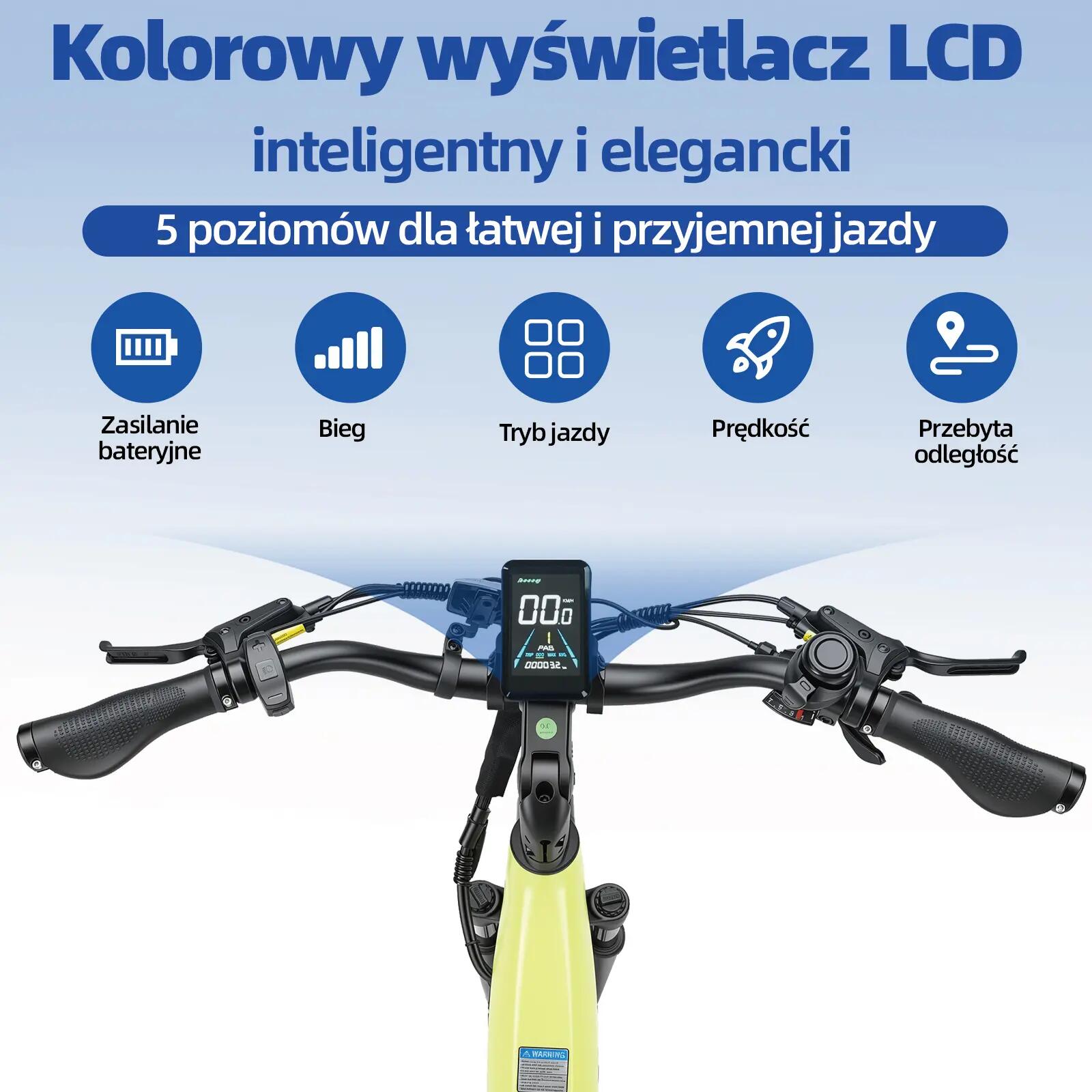 Rower elektryczny dla dorosłych Z3, opony 27,5"×2,4", akumulator 48V 15Ah. 10/10