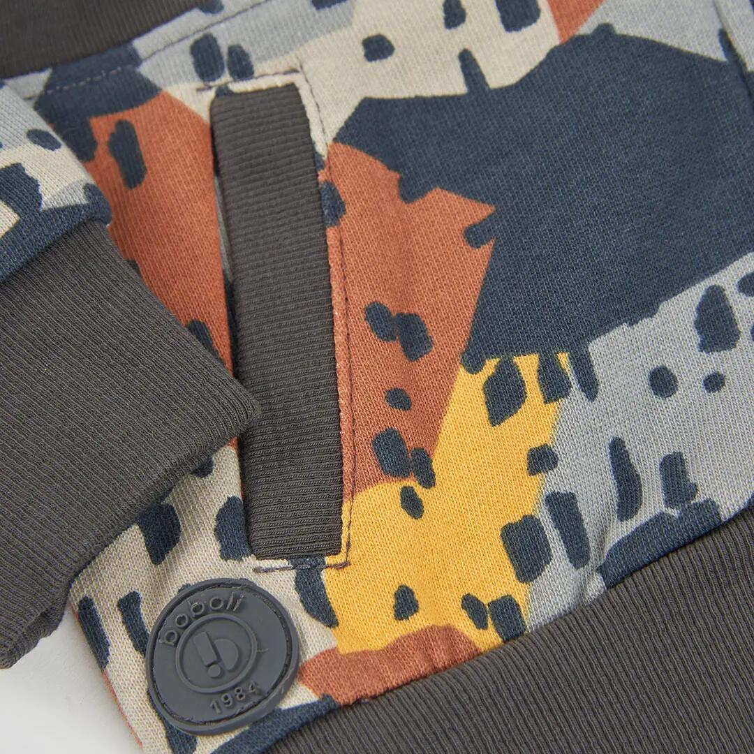Chaqueta felpa niño estampado camuflaje gris 4/4