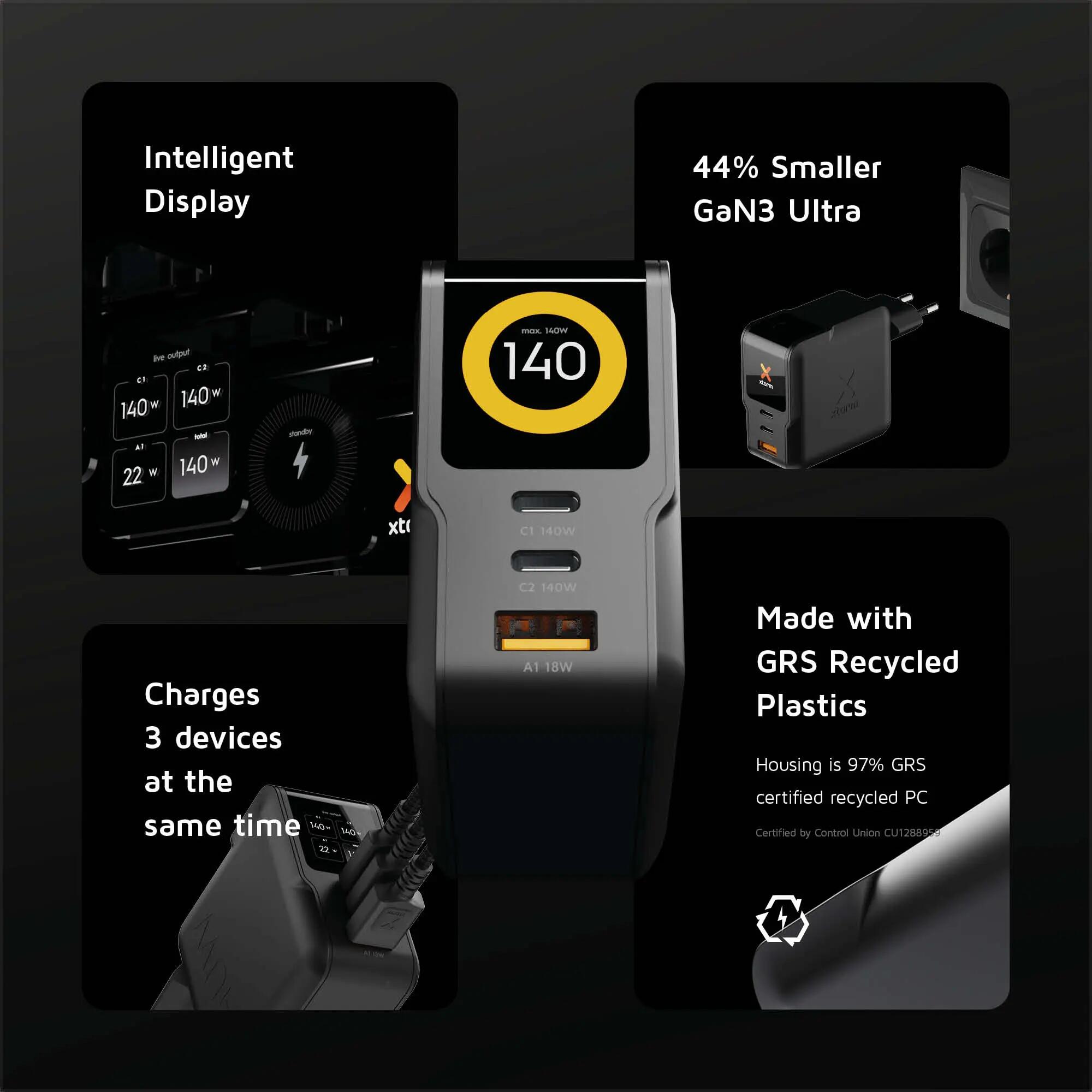 Xtorm Universal Ladegerat - Xtorm 140W NextGen Adapter - Charger - Schwarz 6/7