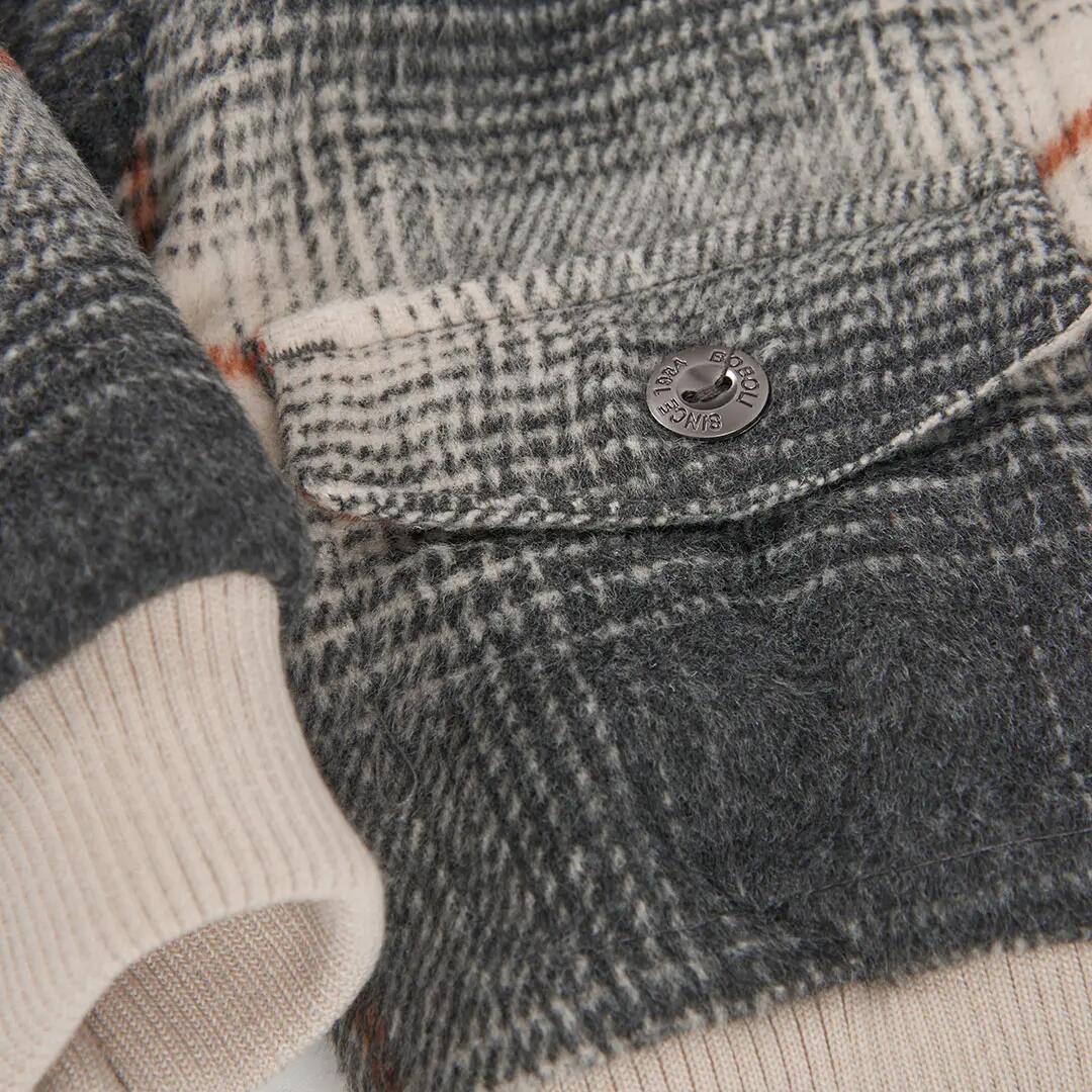 Chaquetón niño a cuadros gris con felpa 4/4