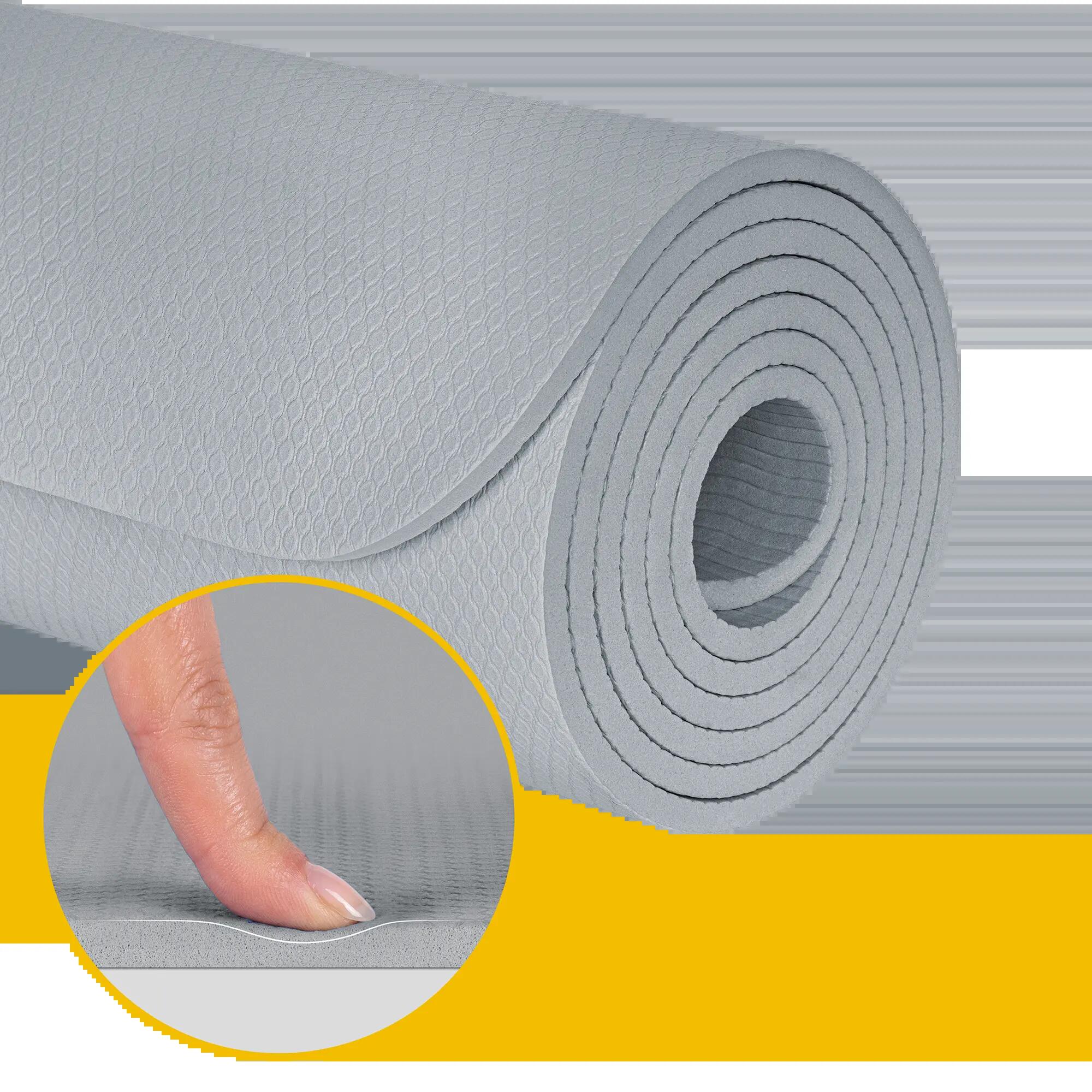 Gymnastikmatte für Yoga, Pilates und Fitness, 200 x 90 cm, TPE, 1 cm, Rebel 5/7