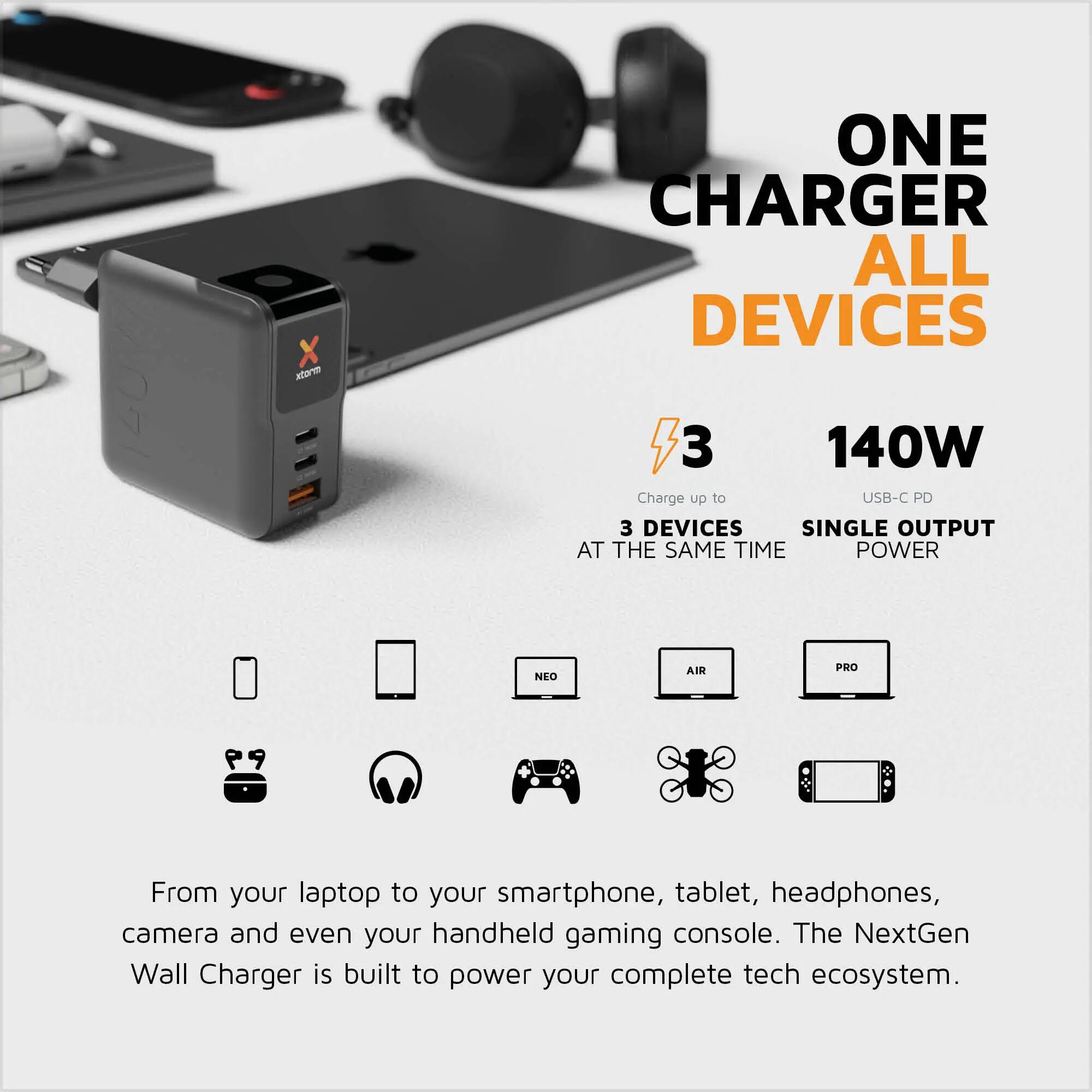 Xtorm Universal Ladegerat - Xtorm 140W NextGen Adapter - Charger - Schwarz 4/7