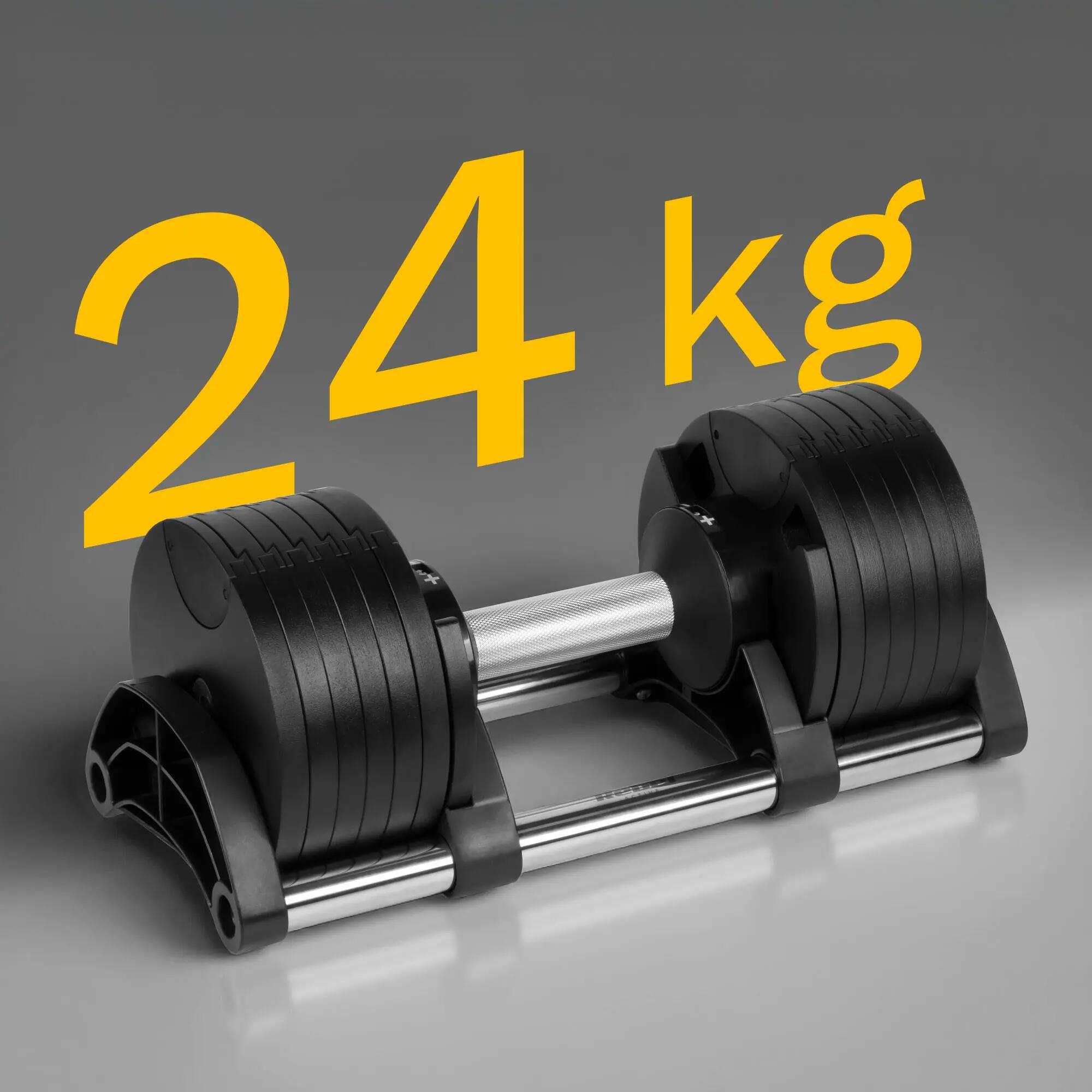 Hantel żeliwny regulowany automat 24 kg skok co 2kg Rebel 6/7