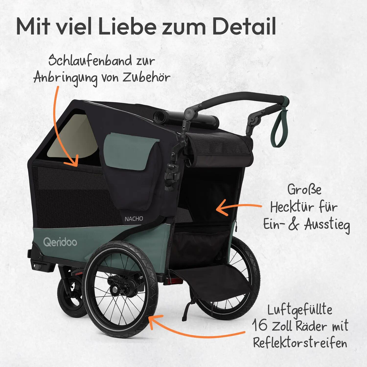 Nacho L hondenfietskar Green 5/5