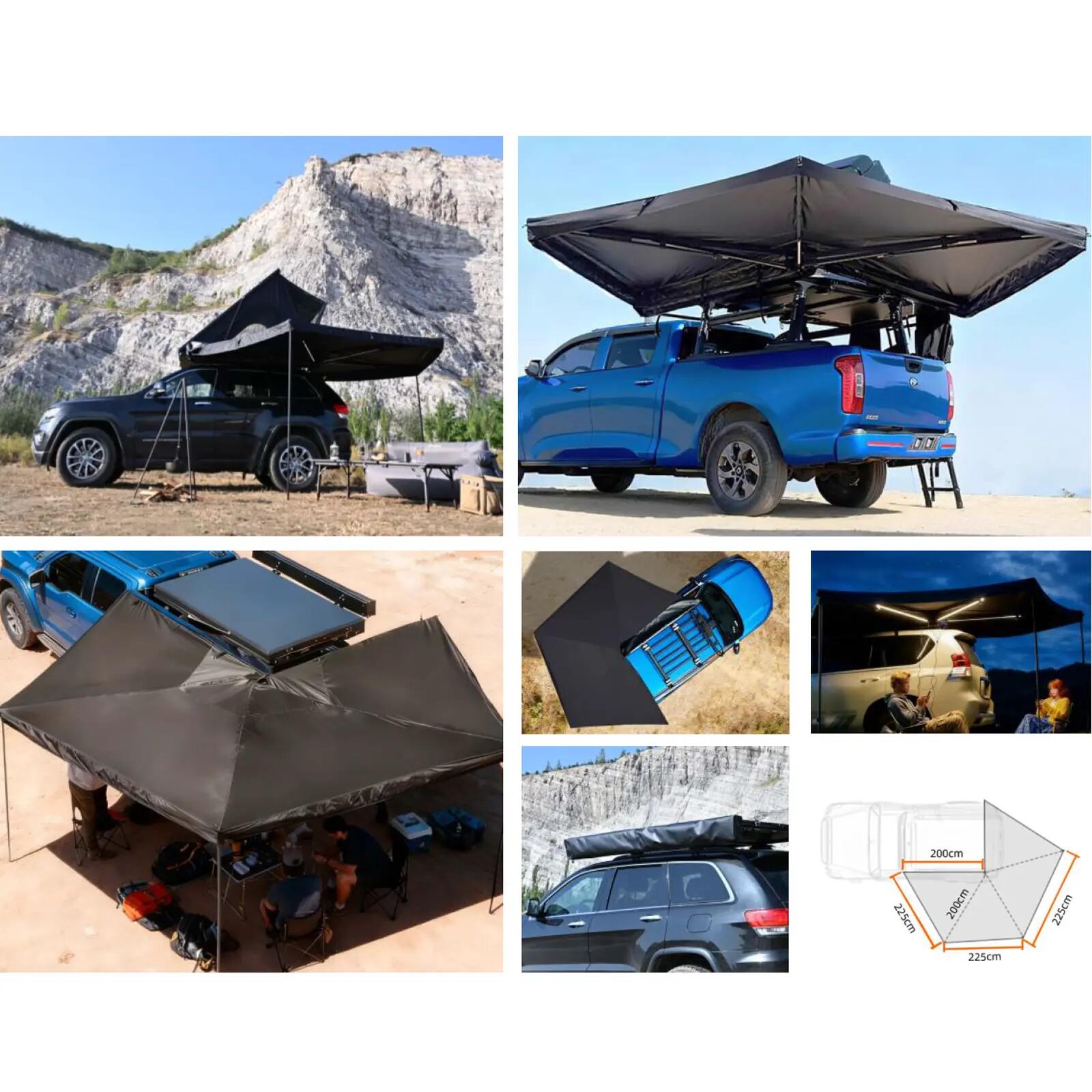 Gepäckträger Markise Rooftop Awning 270 Outdoor Tarp Bus Dach Alu UPF50 2/2