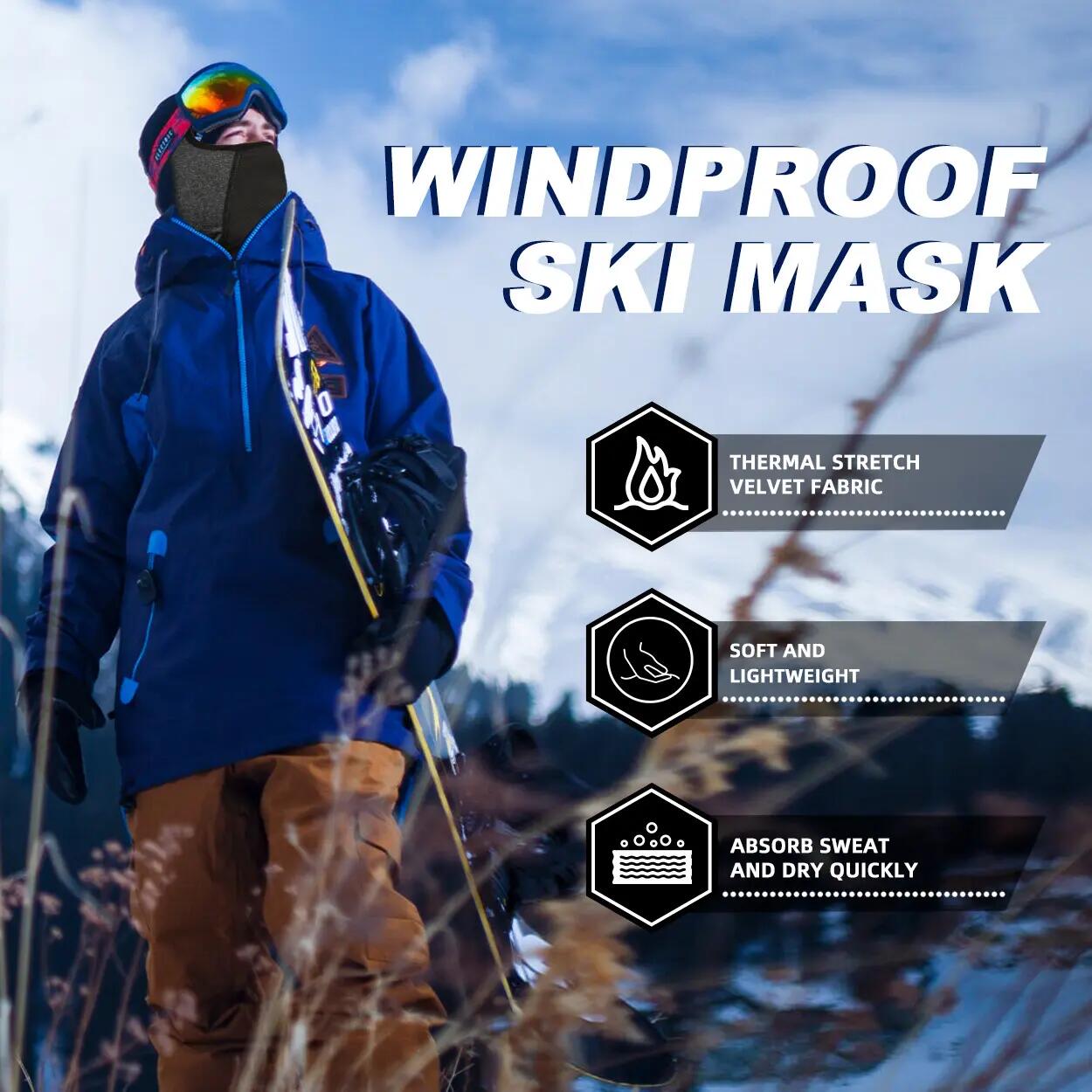 Winter-Sturmhaube winddicht mit Brillenlöchern 4/7