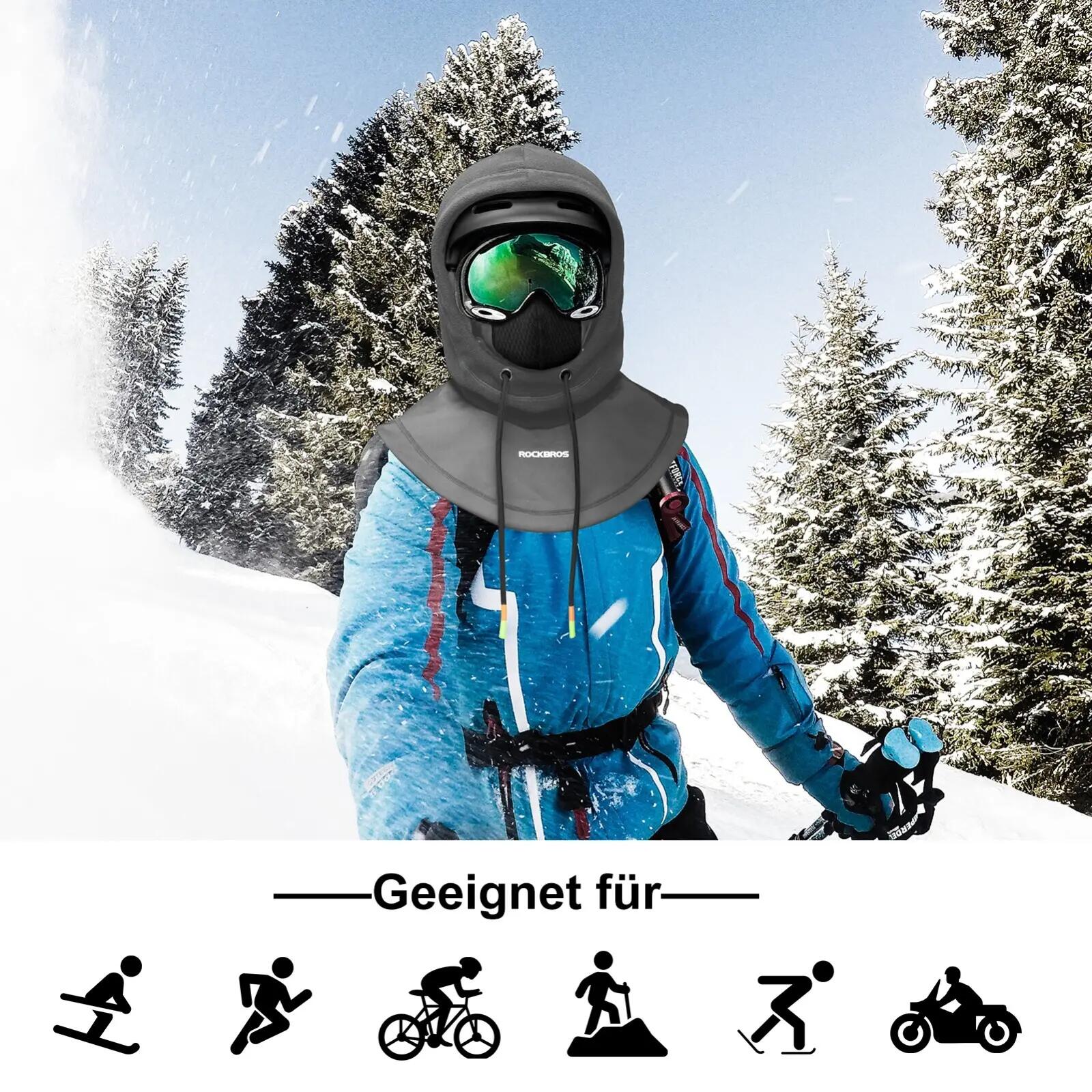 Winter-Sturmhaube aus Fleece winddicht – multifunktional für Fahrrad & Ski 6/7