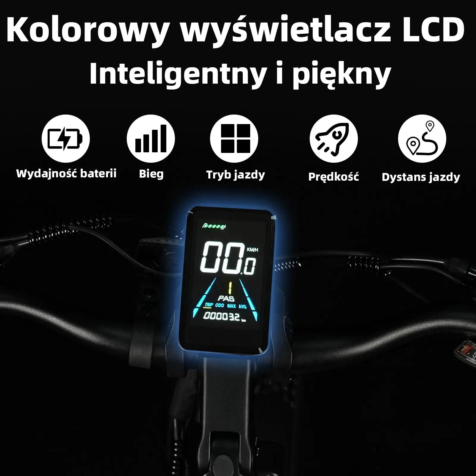 Rower elektryczny dla dorosłych Z3, opony 27,5"×2,4", akumulator 48V 15Ah. 15/15