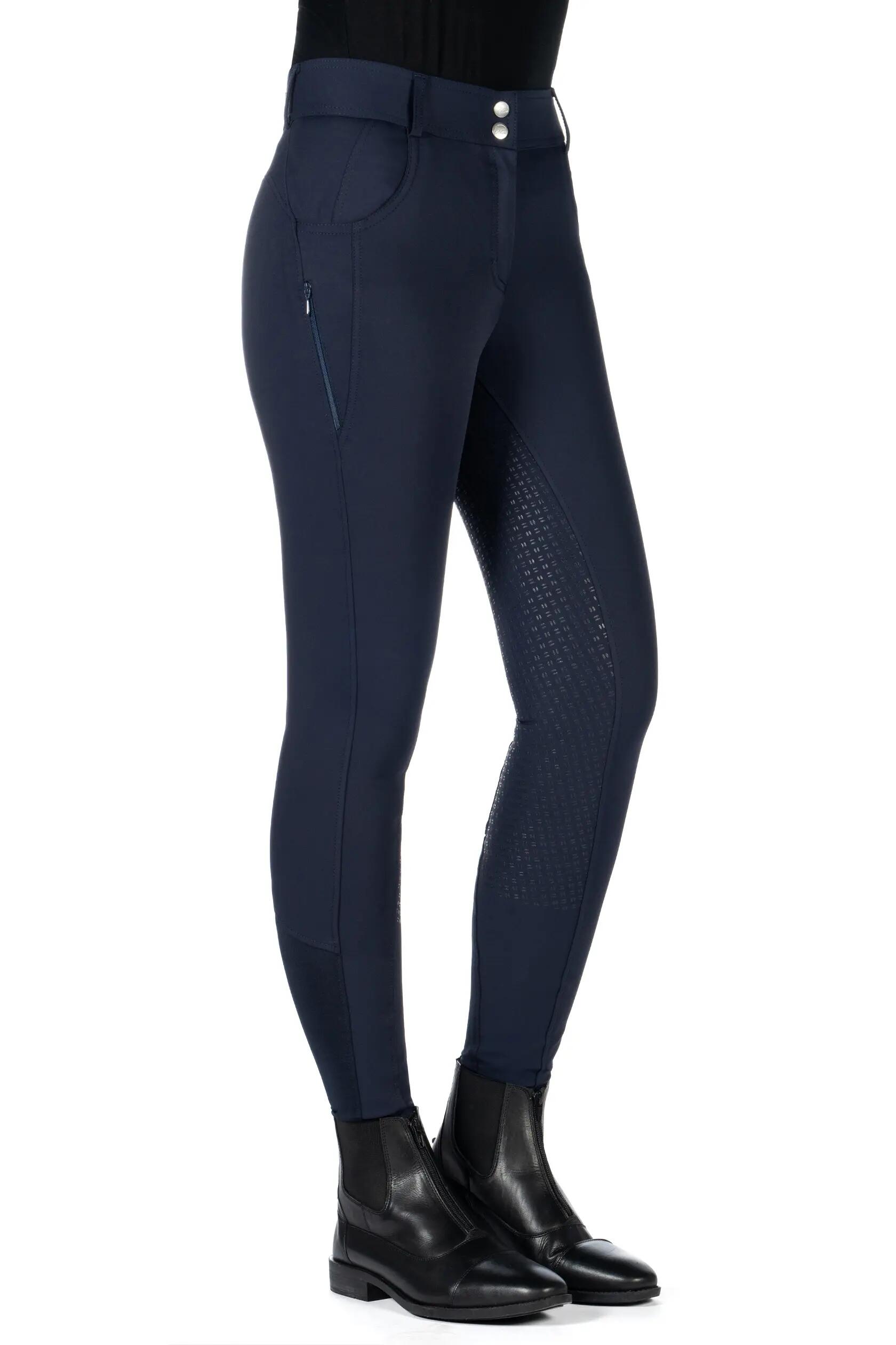 Pantalon équitation en silicone mid grip femme HKM Ari 2/7