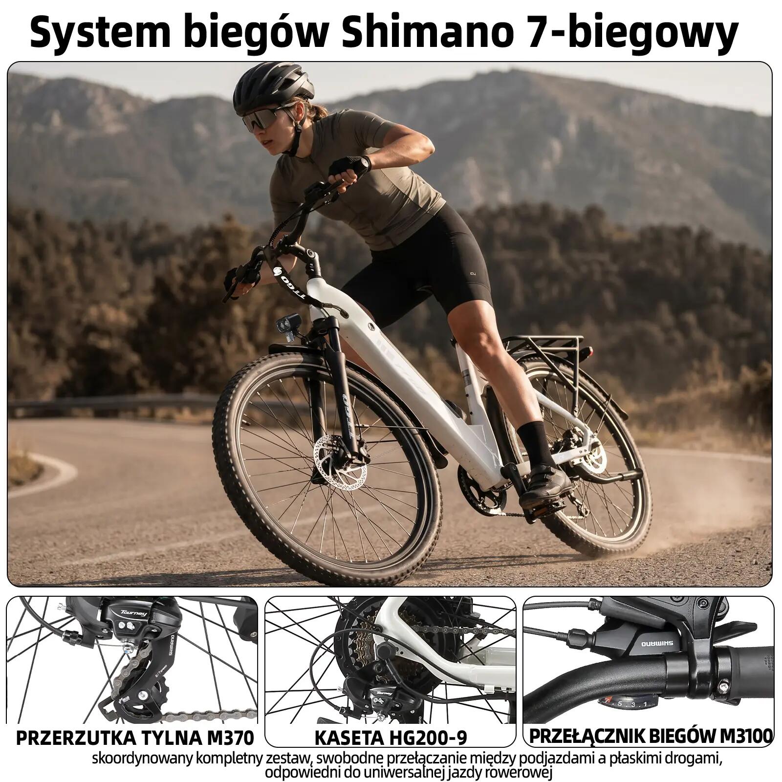 Elektryczny rower dla dorosłych TTGO C5 48V 13,5Ah bateria 9/15