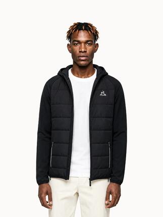 Veste zippée à capuche matelassée bi-matière DROP