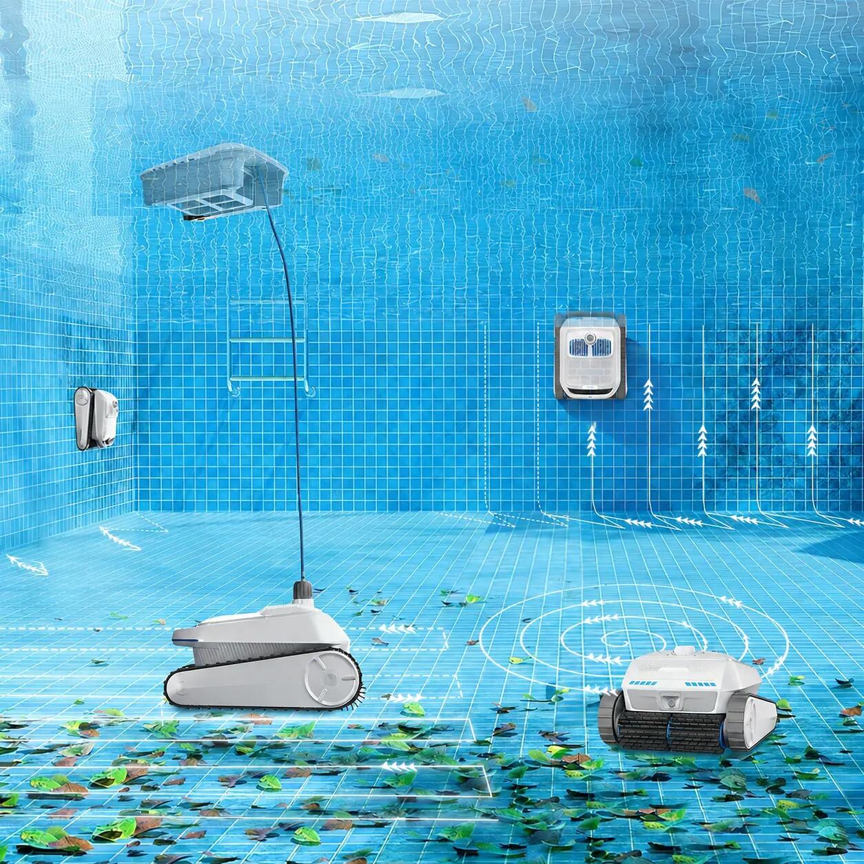 AIRROBO CP402 Robot Piscine,4 Modes,NaviClean,Auto Park,150 min,300 m² 4/7