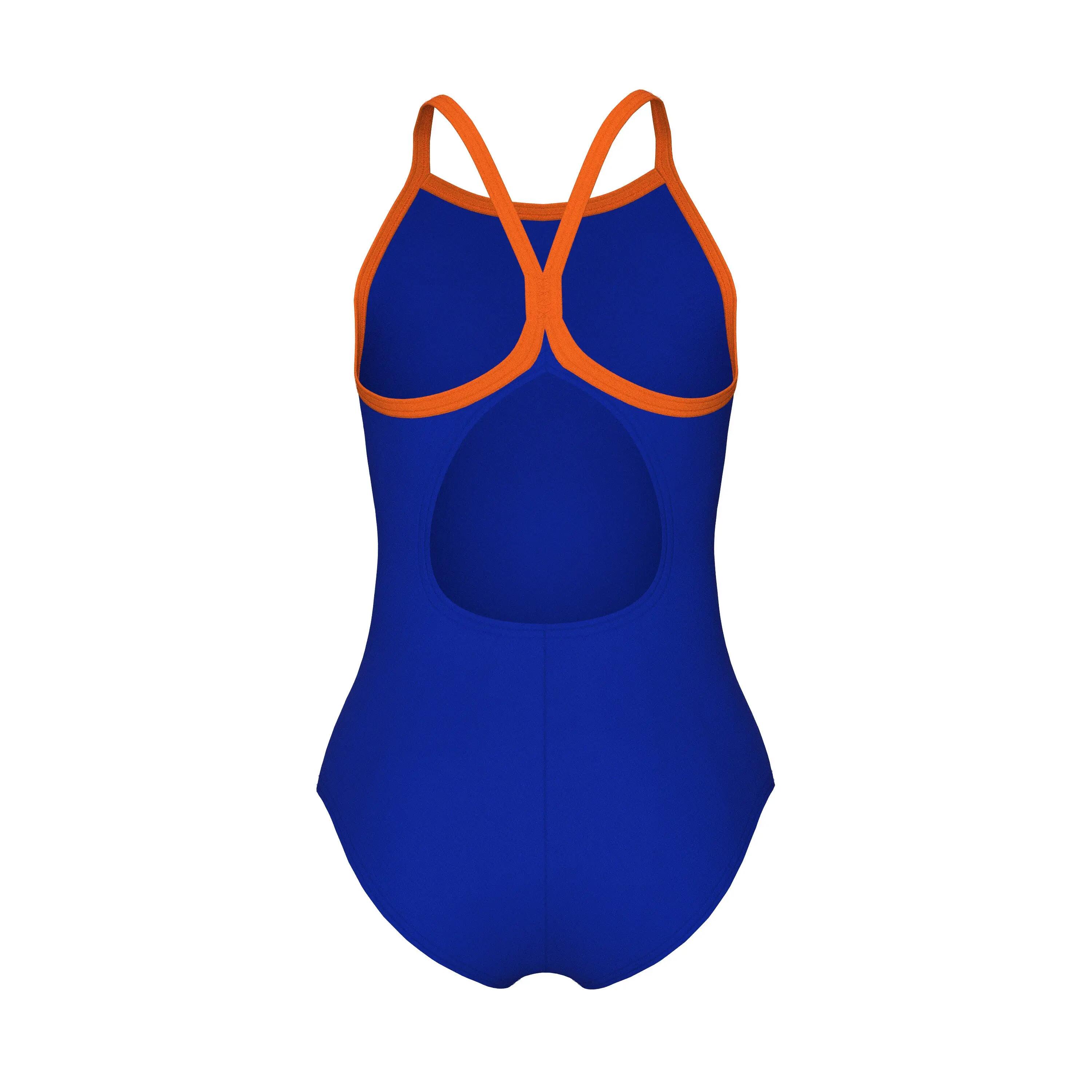 Maillot de bain Arena Light Drop Solid Fille Bleu Néon Team Orange 4/9