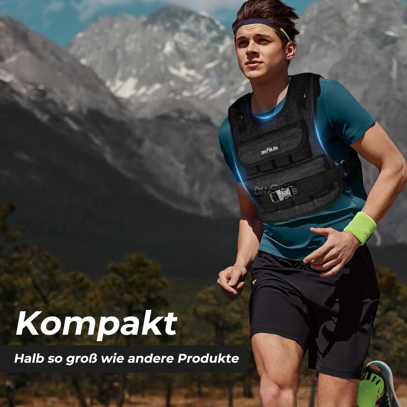 DH FitLife Gewichtsweste 10 kg, verstellbar, mit 19 Gusseisen-Gewichten 2/7