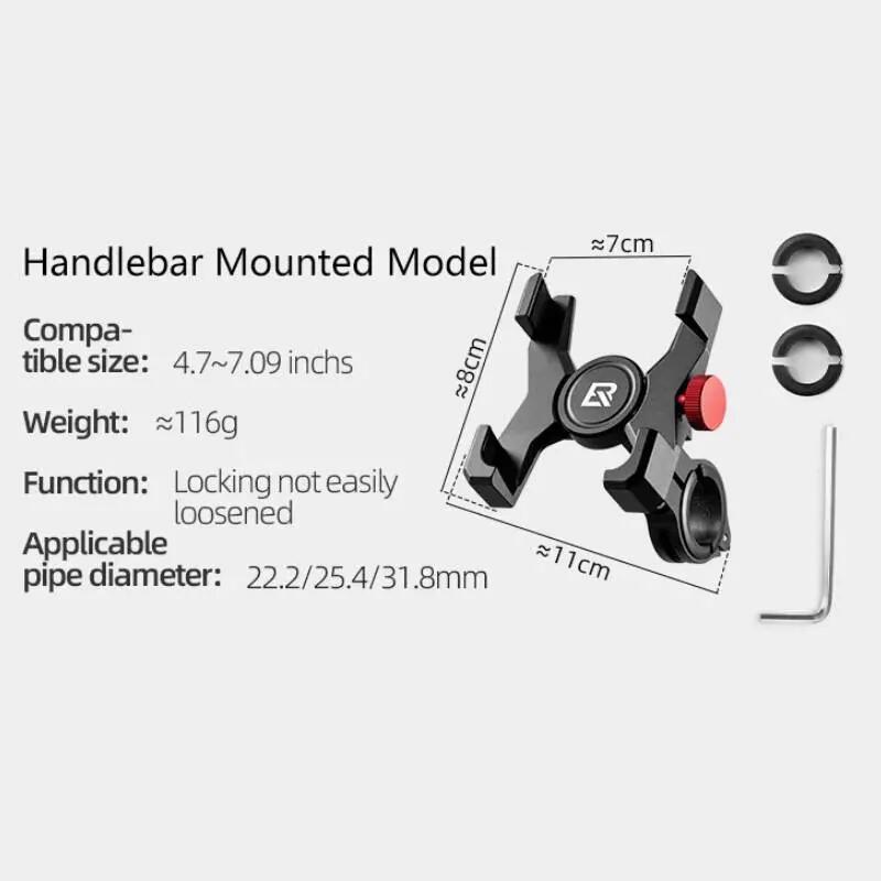 Aluminiowy uchwyt rowerowy na telefon ROCKBROS RB039 25210039001 6/6