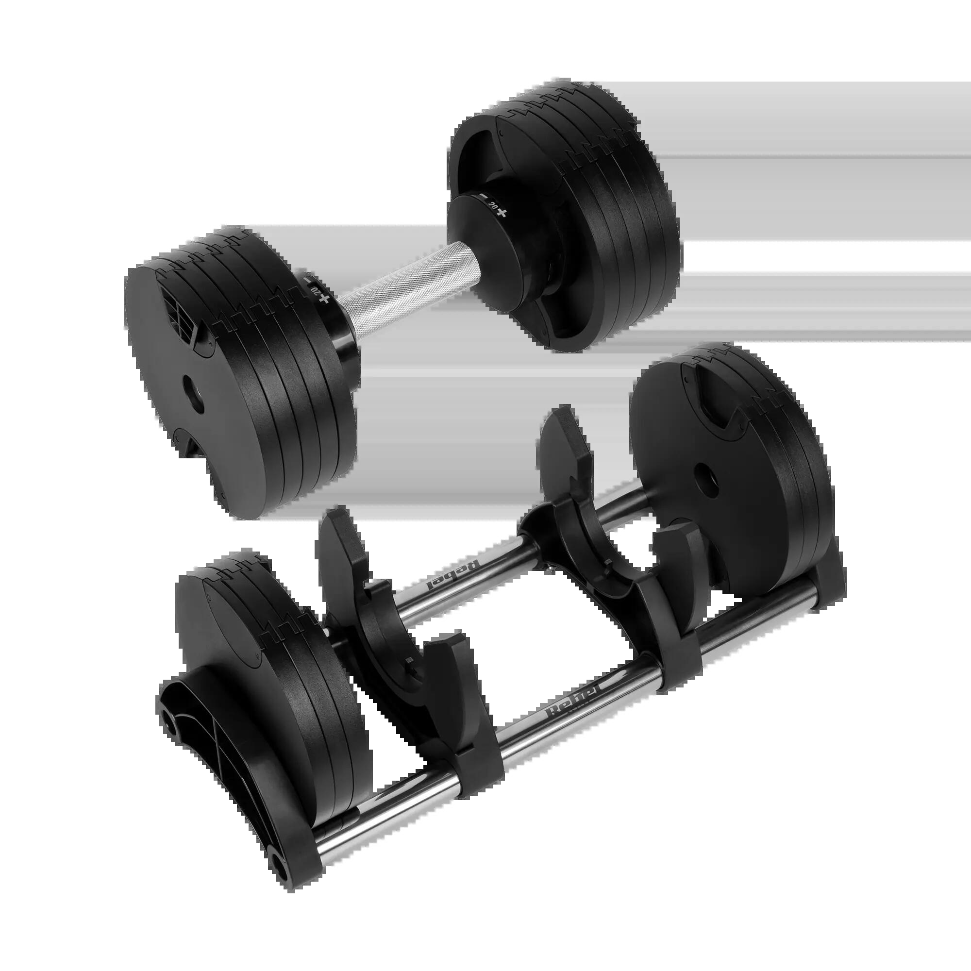Hantel żeliwny regulowany automat 36 kg skok co 2kg Rebel 5/7