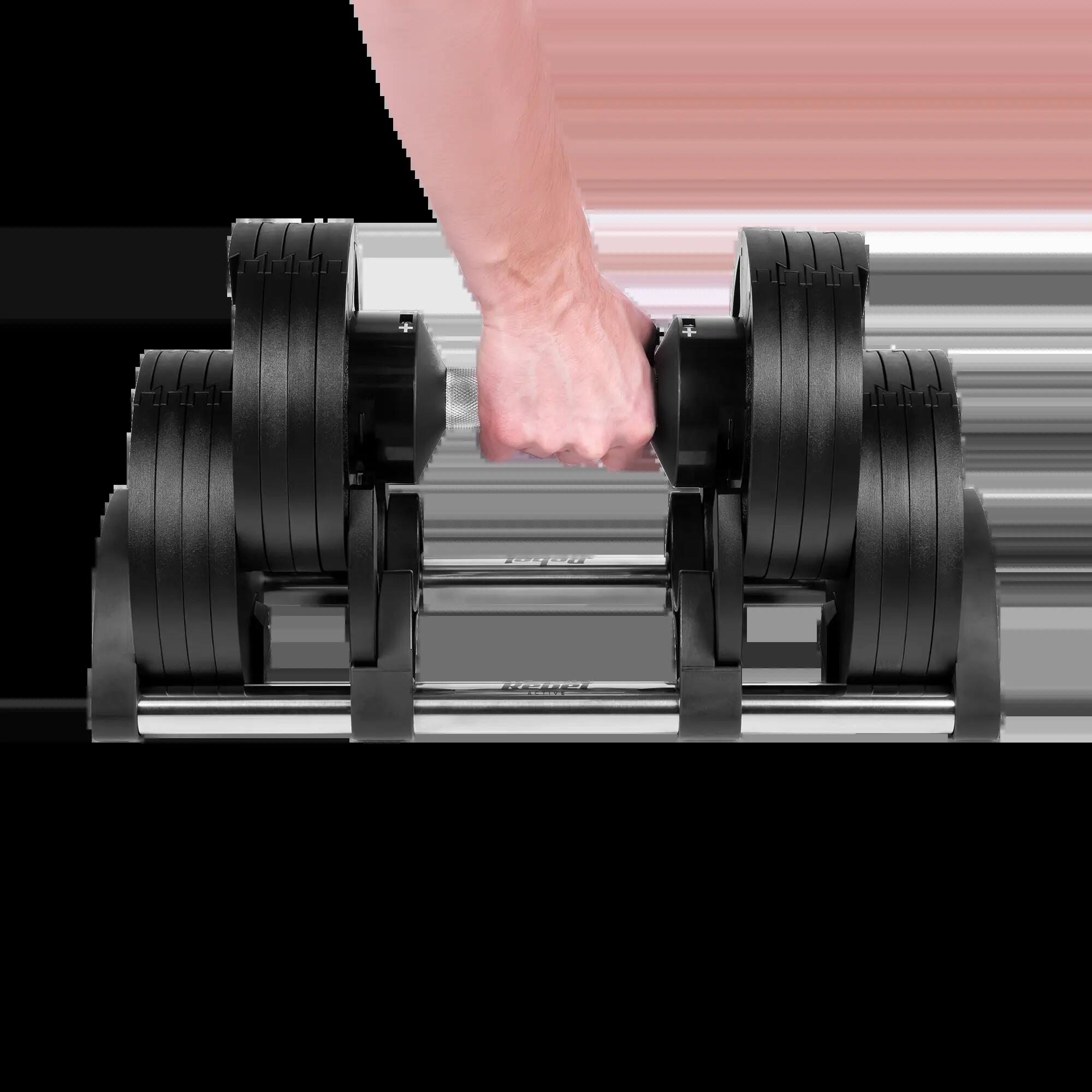 Hantel żeliwny regulowany automat 36 kg skok co 2kg Rebel 4/7