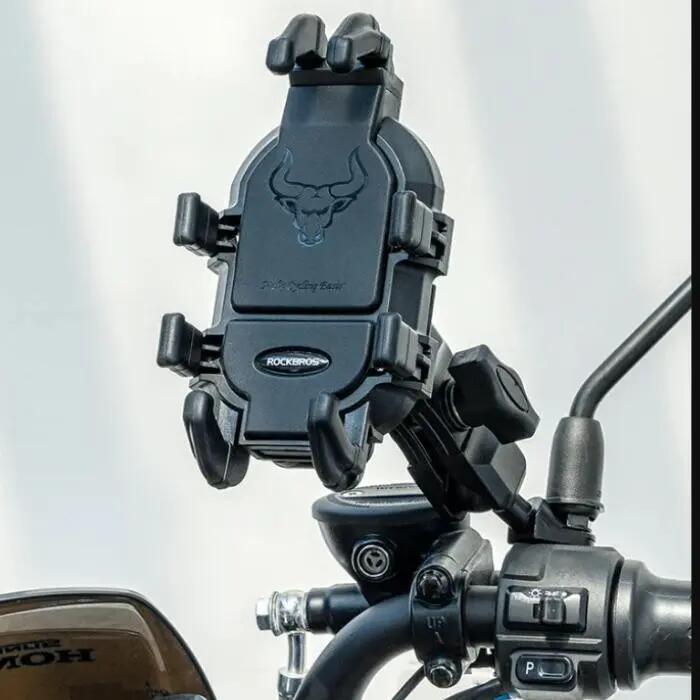 Uchwyt motocyklowy na telefon Heavy Duty metalowy z absorpcją drgań ROCKBROS 3/4