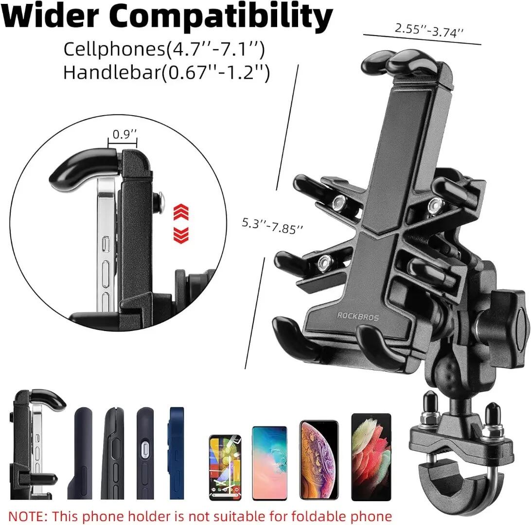 Uchwyt na telefon Heavy Duty metalowy z absorpcją drgań (25210024001)  ROCKBROS 5/7